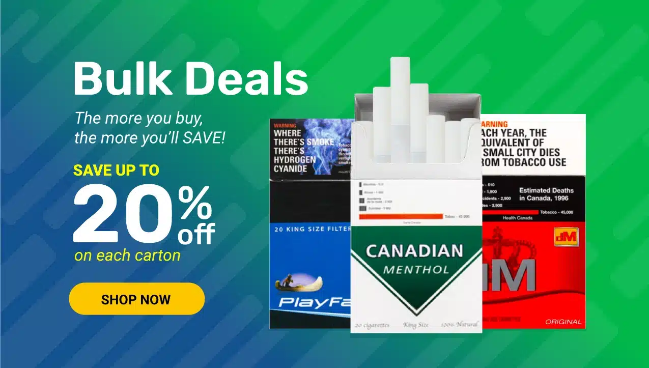 Up to 20% off on Cigarettes Bulk Deals